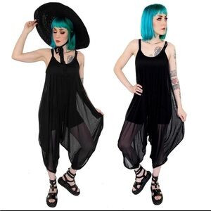 Foxblood Mesh Tokyo Harem Jumpsuit